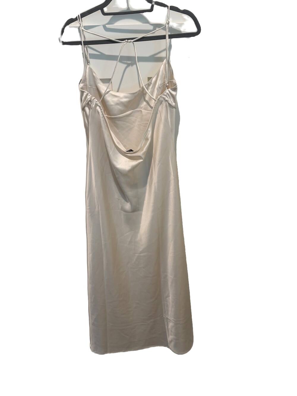 Fashion Nova Satin Going Out Dress Cream Size L - Picture 2 of 9